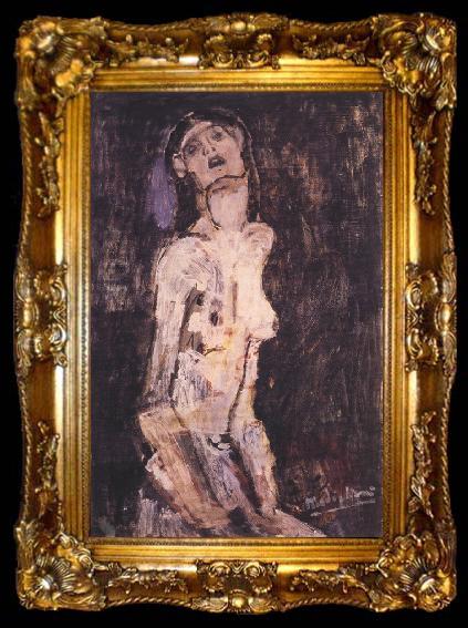 framed  Amedeo Modigliani Suffering Nude (mk39), ta009-2